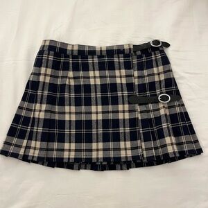 Brandy Melville Plaid Buckle Skirt